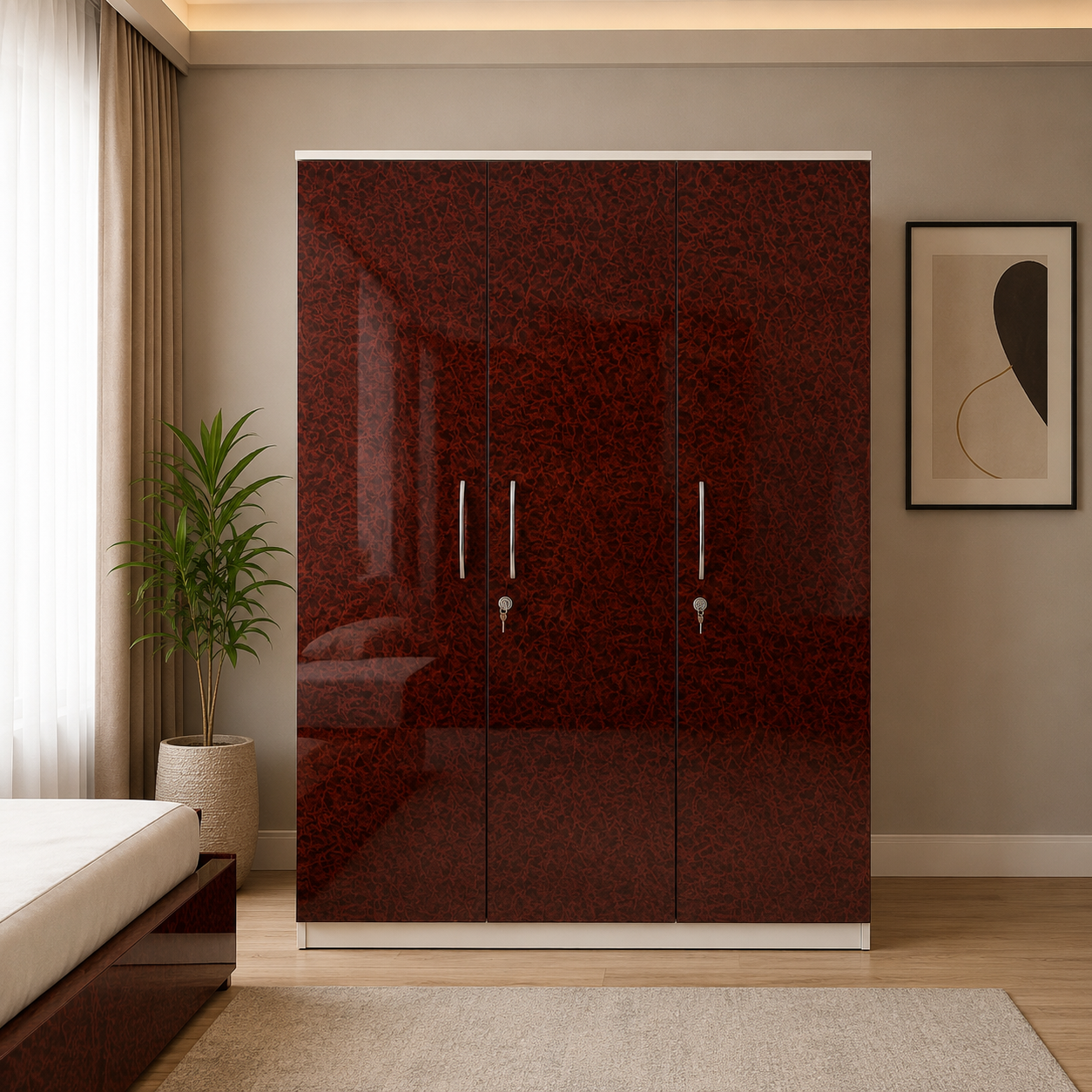 Zico 3 Door Acrylic Wardrobe