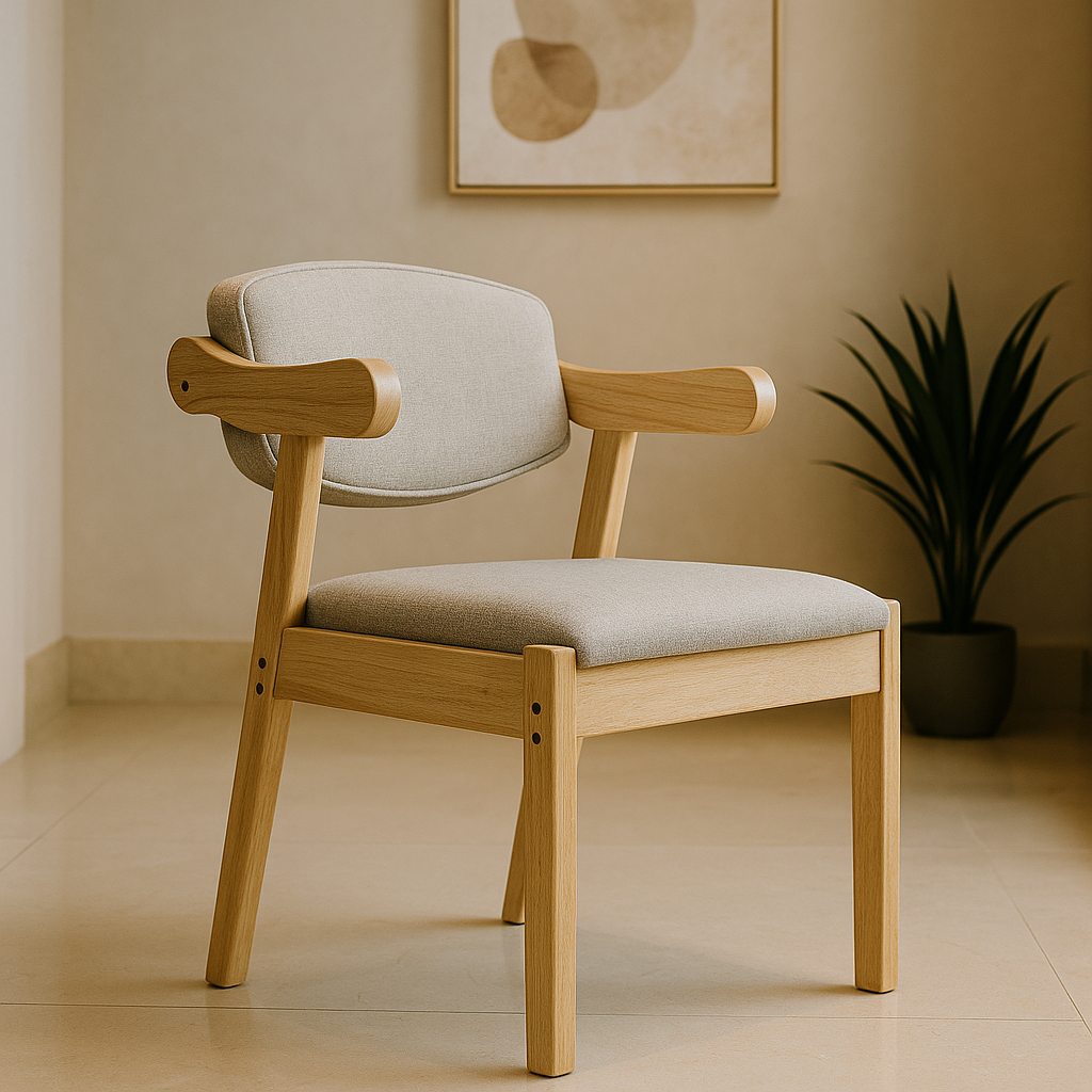 Bela Natural Rubber Wood Dining Chair