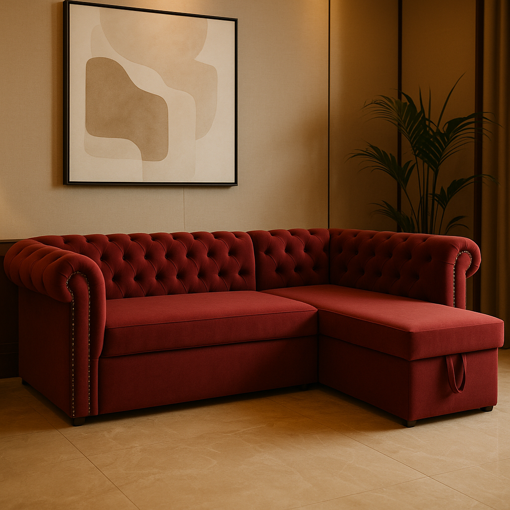 Emily L Sofa Cum Bed with Hydrolic Storage