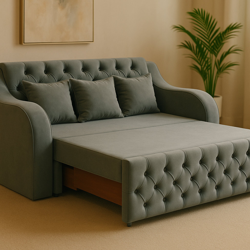 Jolly Fabric Sofa Cum Bed with Storage
