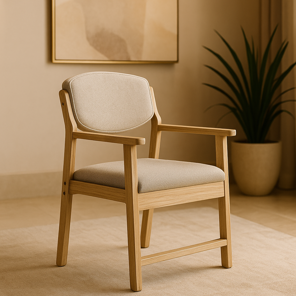 June Dining Chair in Rubber Wood Natural Color