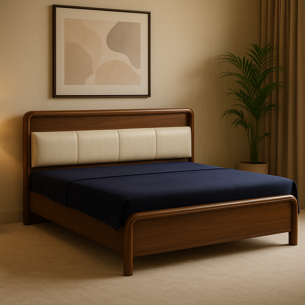 Rubicon King (with Cushion) Rubber Wood Full Hydrolic Bed