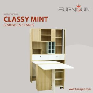 cream colour cabinet with folding table Classy Mint