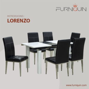 white stainlesss steel dining table lorenzo